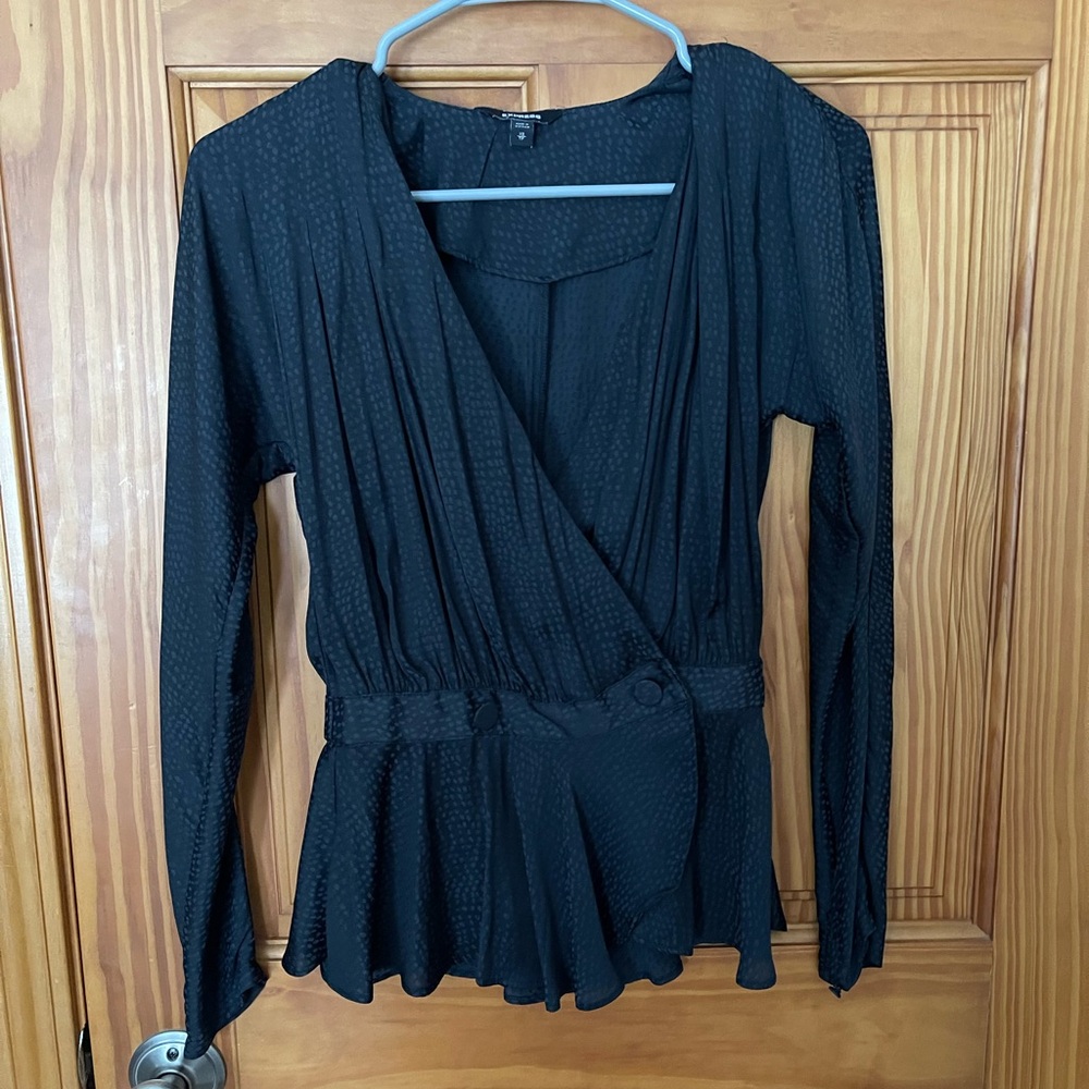 Express Black Wrap Top